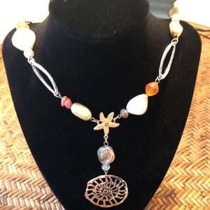 Chicos Starfish & Beaded Necklace